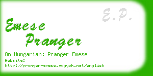 emese pranger business card